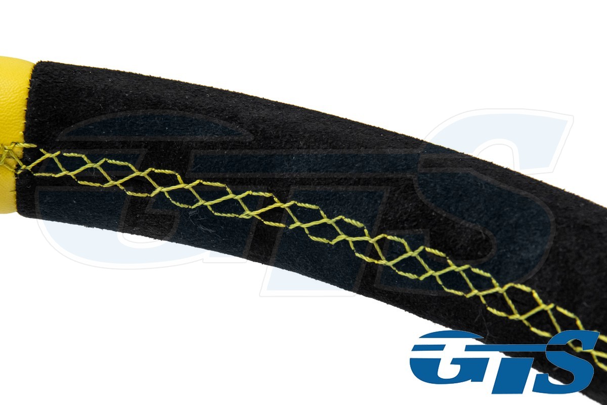 Руль OMP замша черный (нить желтая\ вставка желтая)