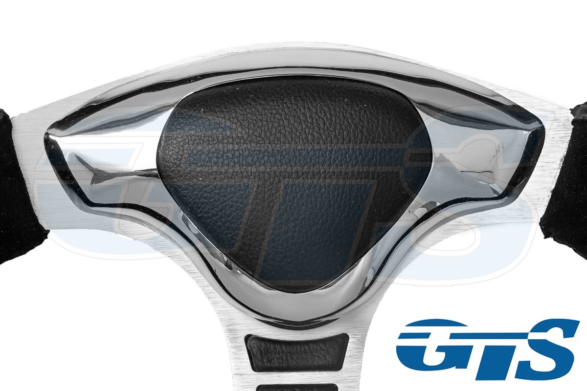 Руль Rtech черный, кожа (62 хром ступица)