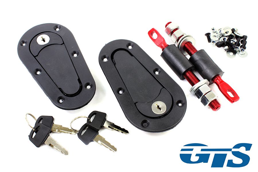 Замки капота D1 пластик (ЧЕРНЫЕ) под скрытую установку