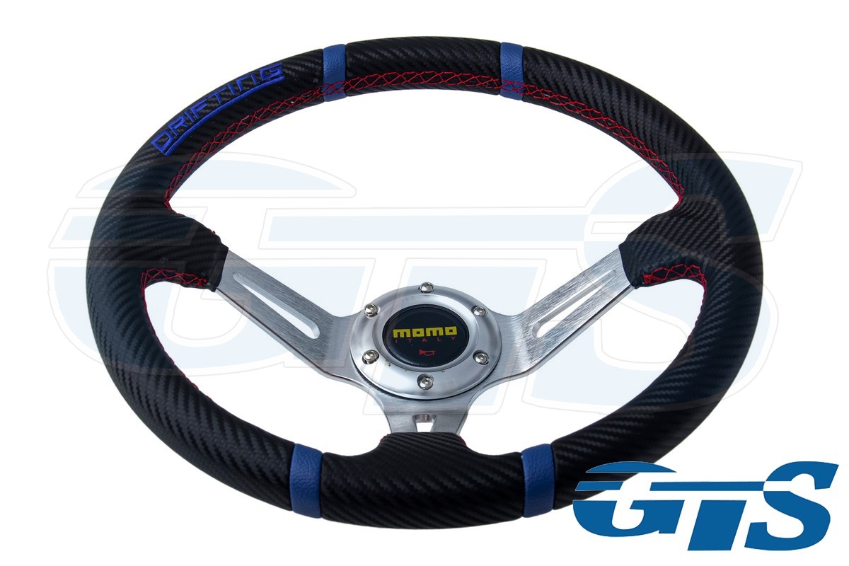 Руль MOMO карбон, синий