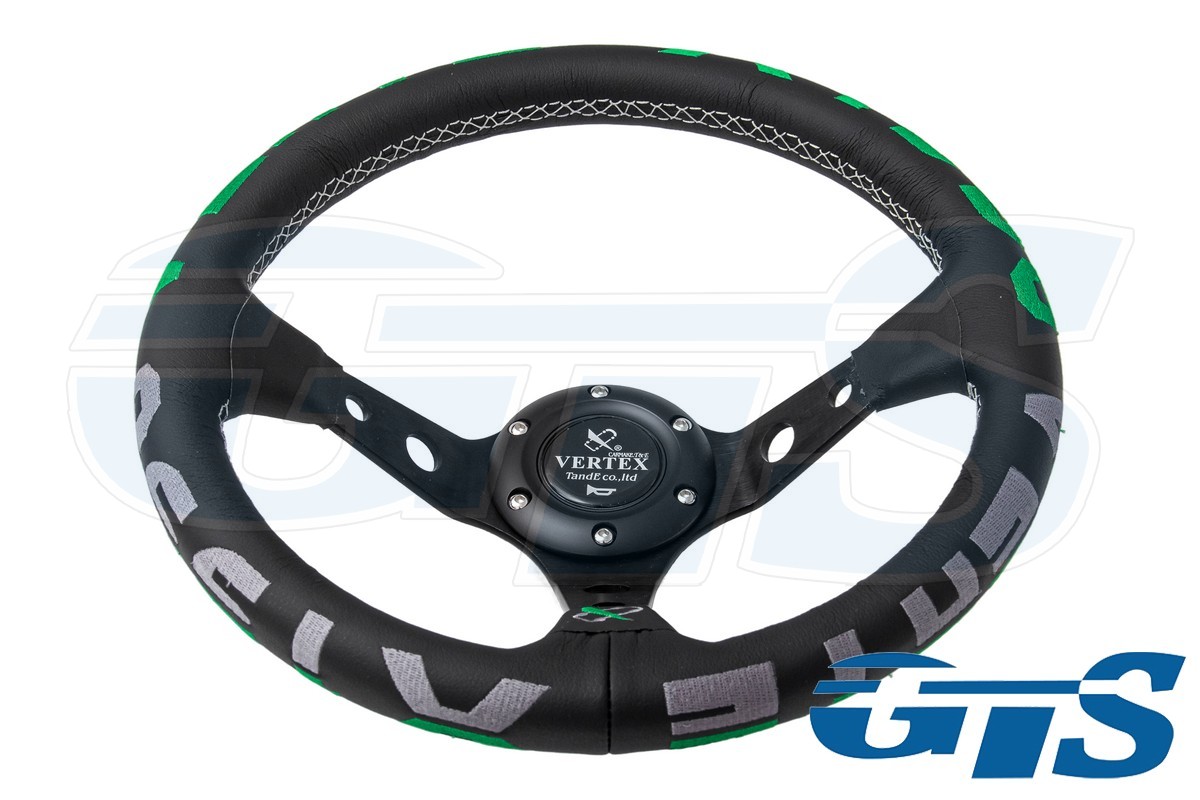 Руль VERTEX 1996 кожа, зеленый, вынос