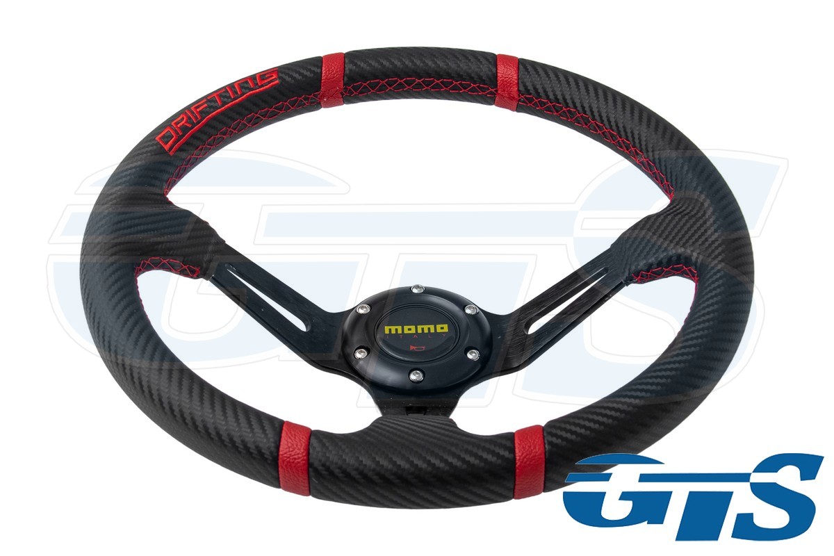 Руль MOMO карбон, красный