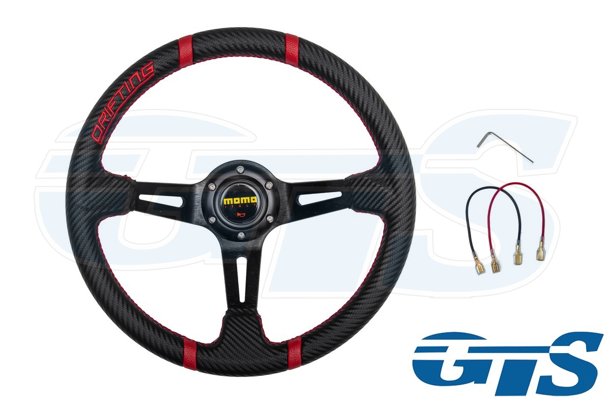 Руль MOMO карбон, красный