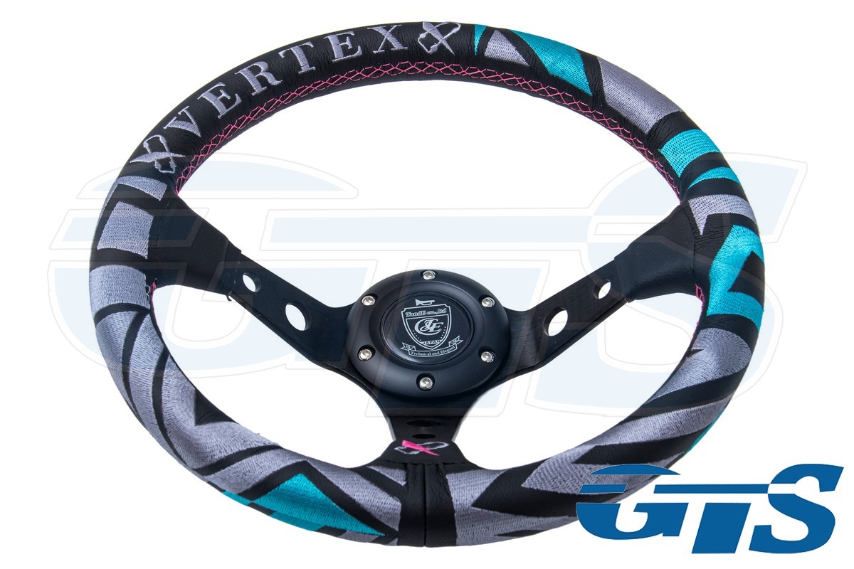 Руль VERTEX Tiffany кожа, синий, вынос 