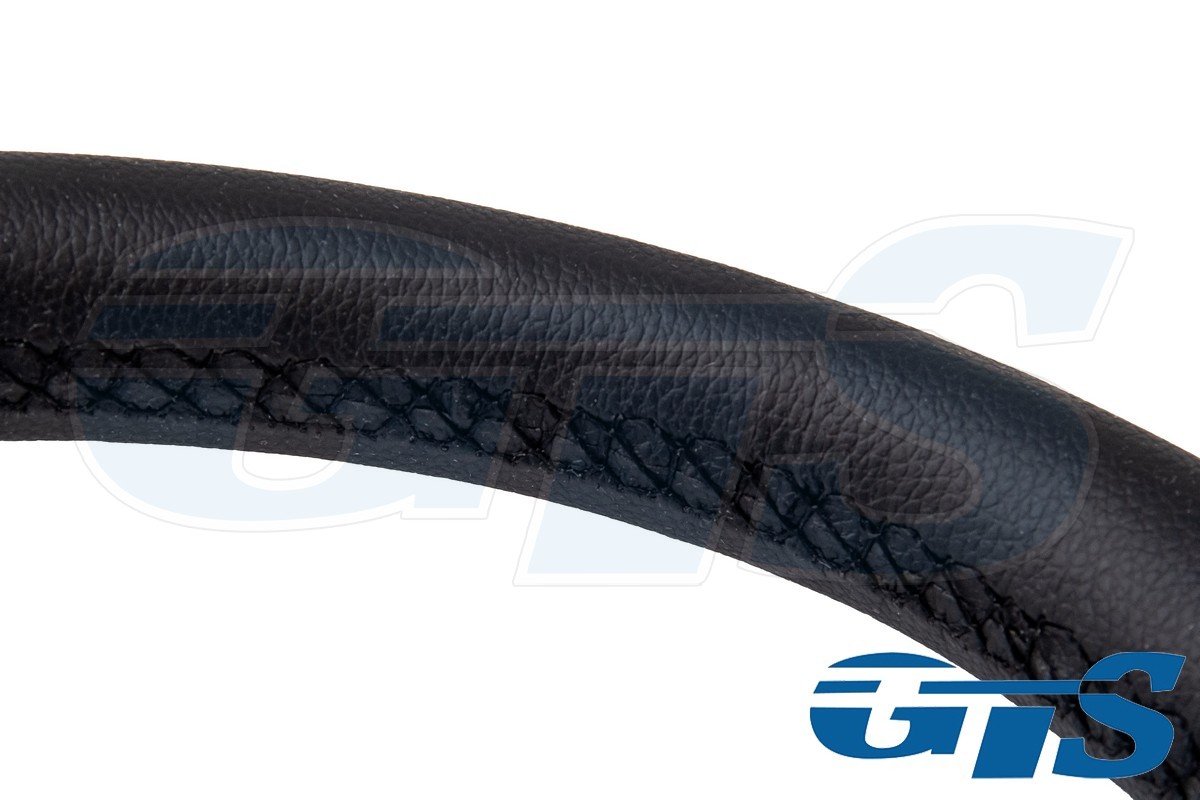 Руль Rtech черный, кожа (64 синяя вставка)