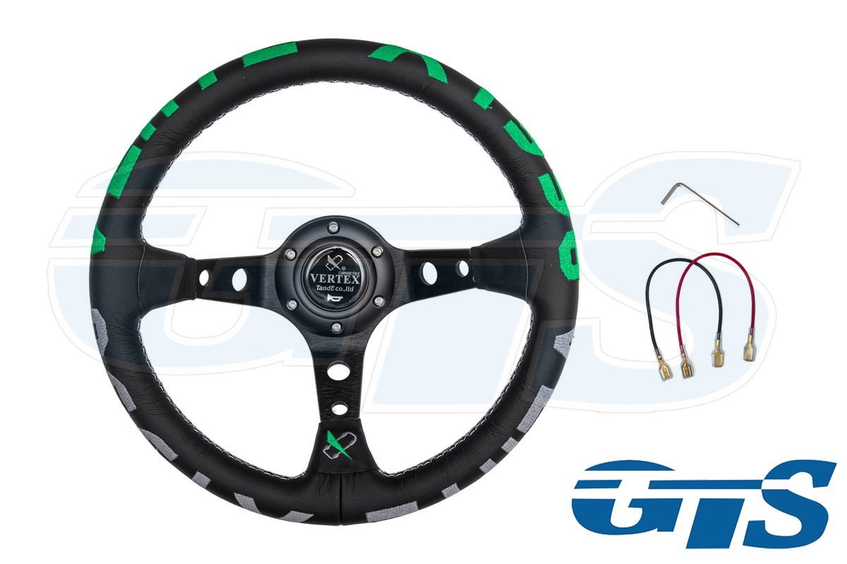 Руль VERTEX 1996 кожа, зеленый, вынос