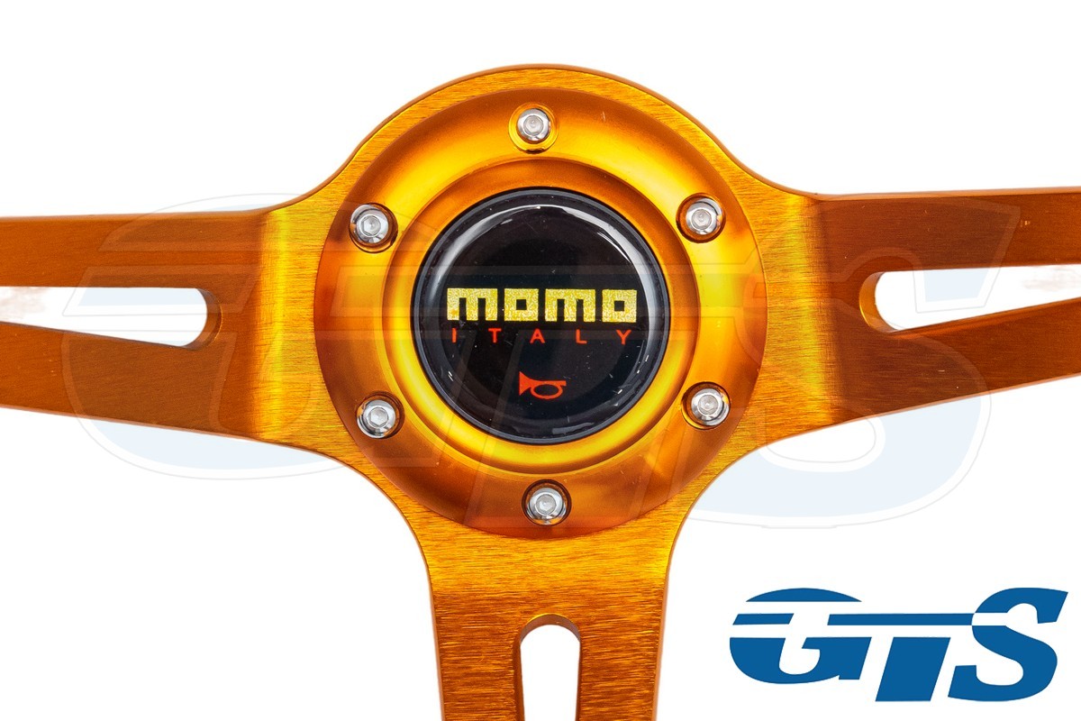 Руль MOMO карбон, желтый